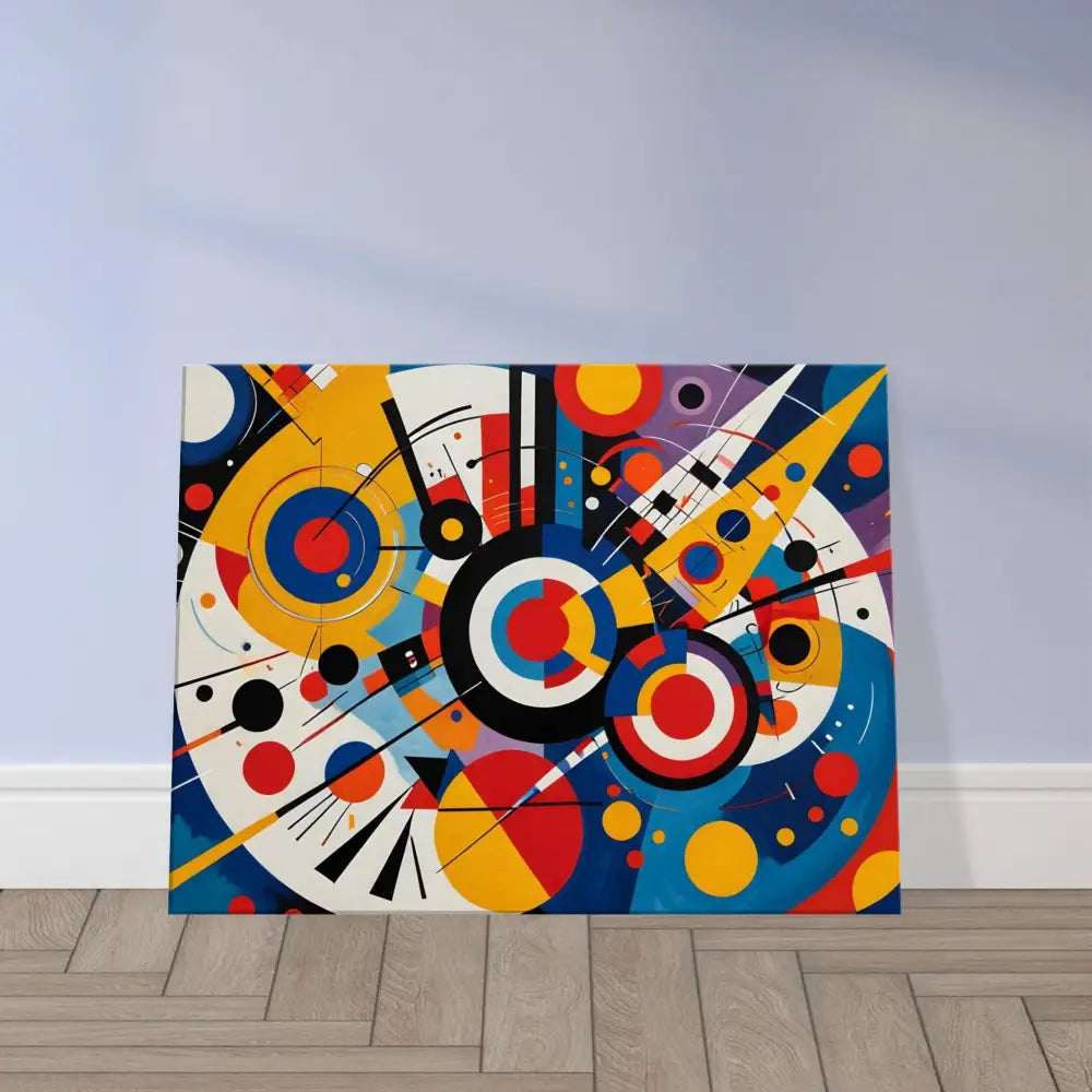 Abstract geometric painting on Canvas – Dynamic Balance PixiOnyx Abstract Geometry