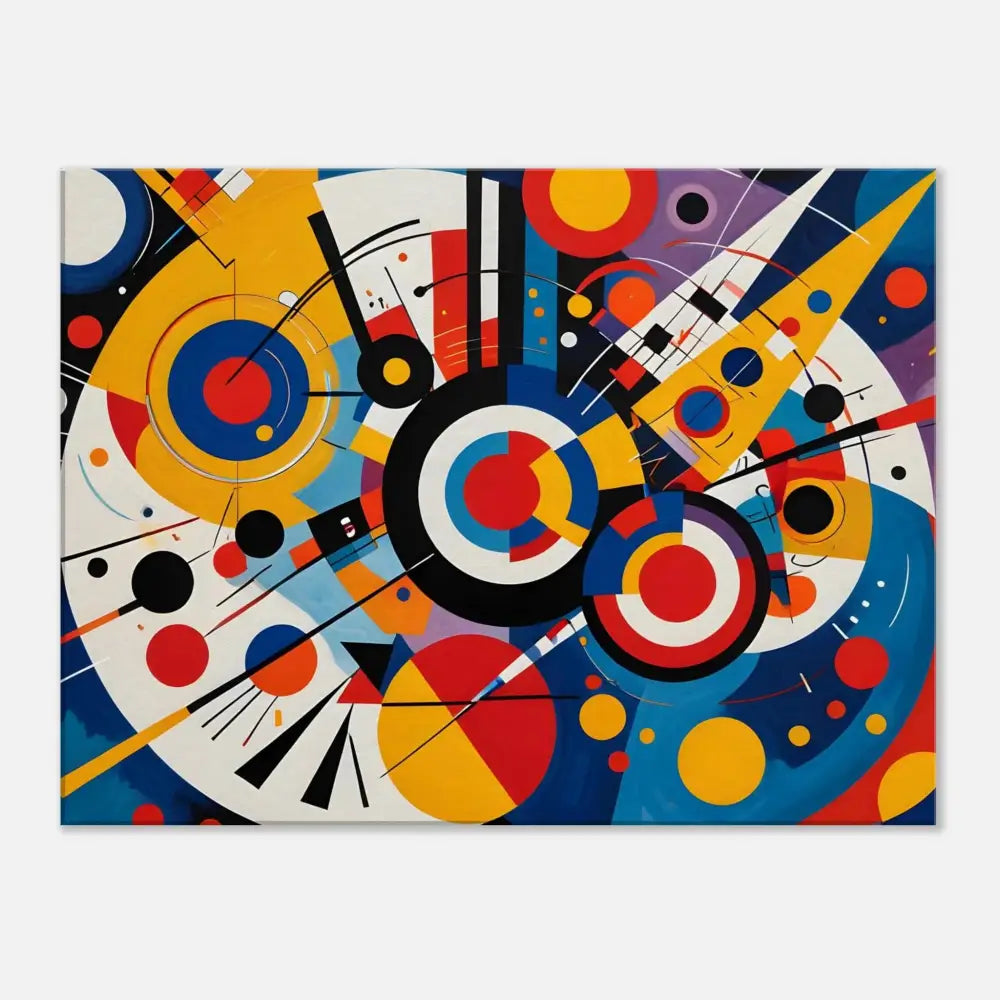 Abstract geometric painting with concentric circles on Canvas – Dynamic Balance by PixiOnyx