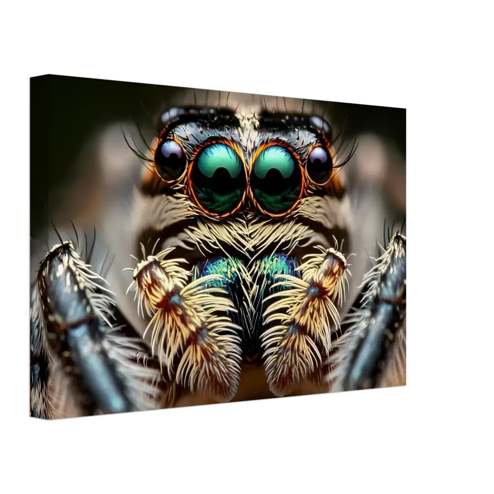 Detailed spider face on Canvas Eight-Eyed Watcher PixiOnyx Nature Obscura product