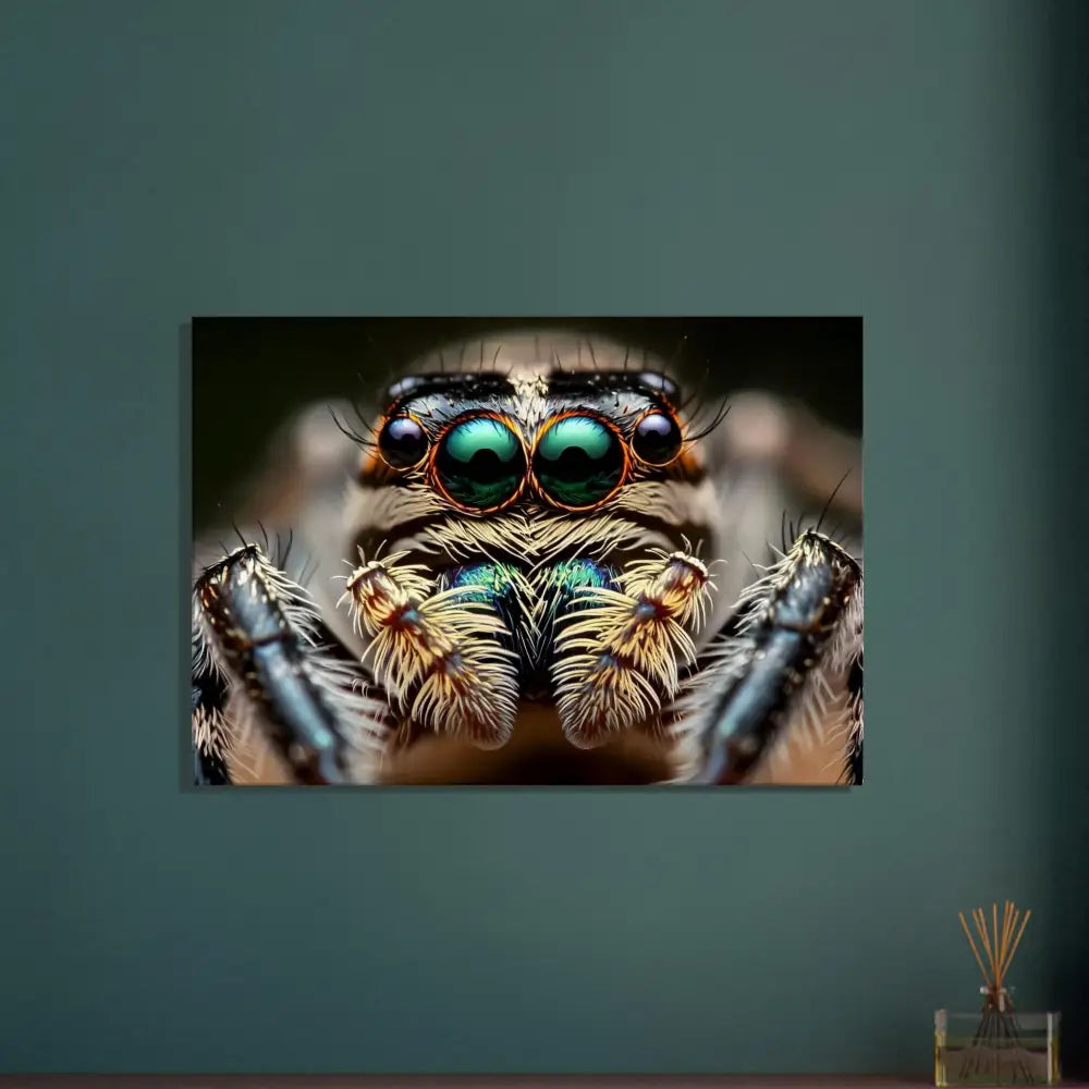Framed close-up of an Eight-Eyed Watcher spider from PixiOnyx Nature Obscura Canvas