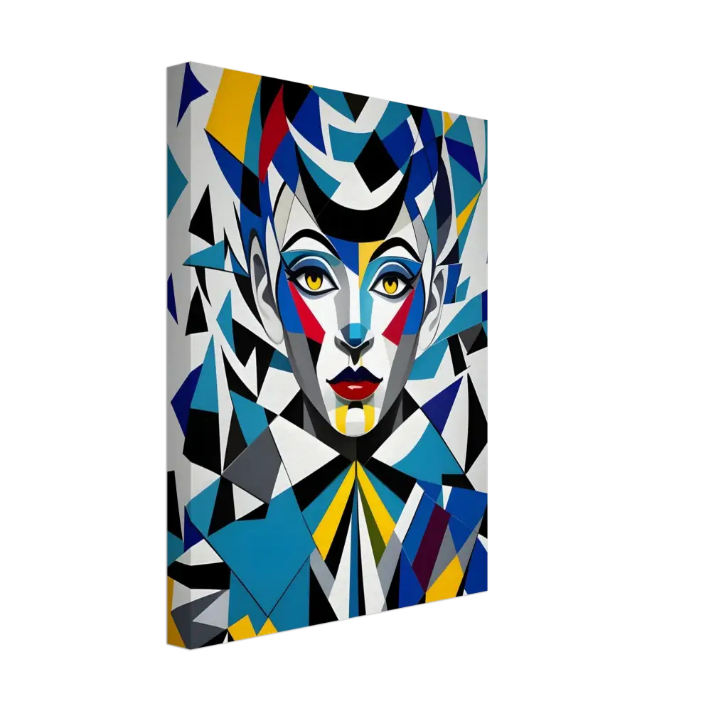 Abstract geometric portrait art on PixiOnyx Dreamscape Canvas product