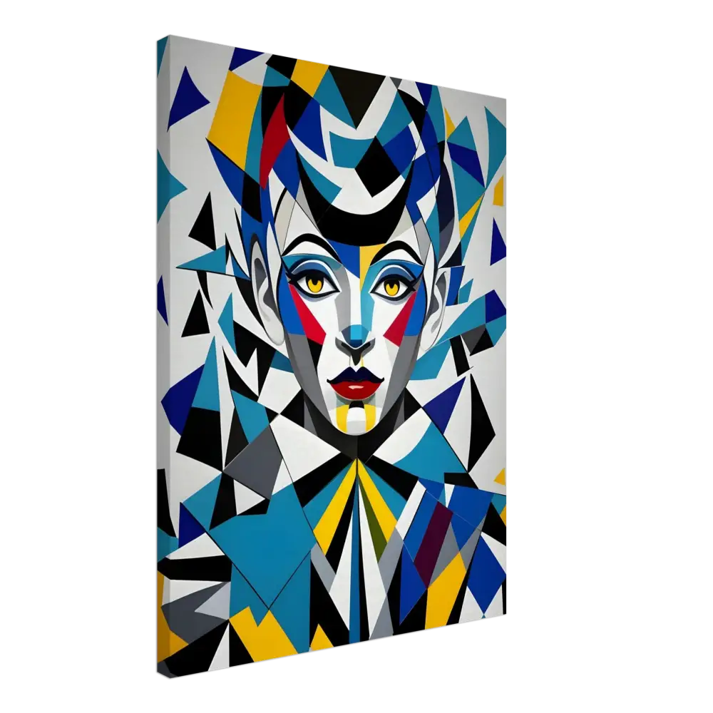 Abstract geometric portrait on PixiOnyx Dreamscape Canvas product titled Fragmented Muse