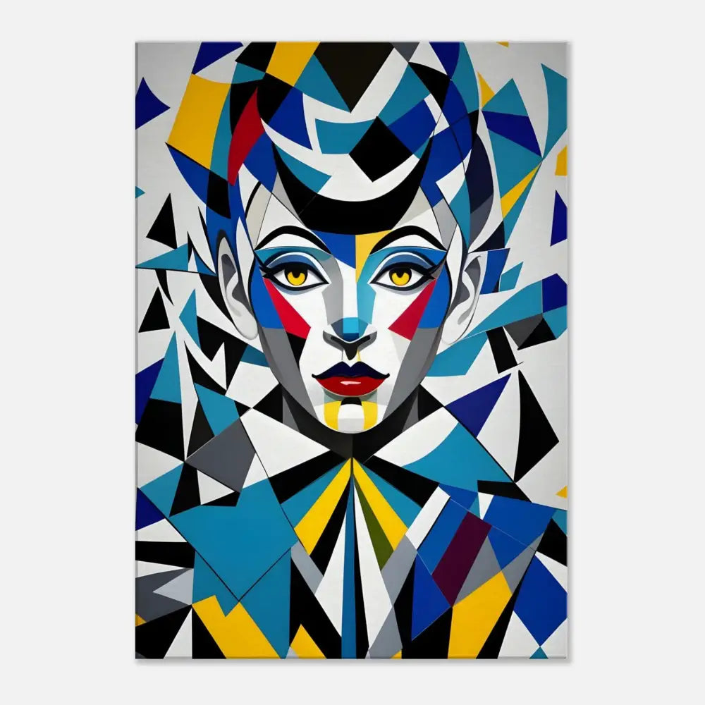 Abstract geometric portrait on PixiOnyx Dreamscape Canvas for modern art decor