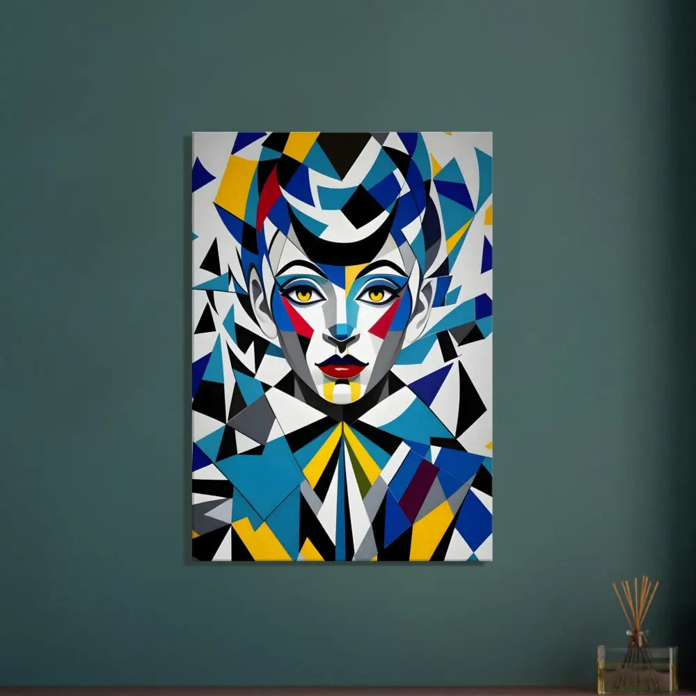 Geometric portrait of a woman on PixiOnyx Dreamscape Canvas product