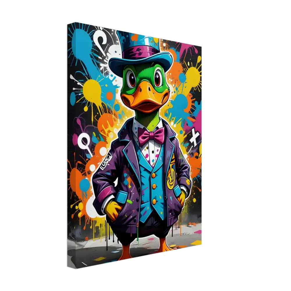 Cartoon Duck in a suit and top hat from Canvas Gangster Duck Swagger PixiOnyx Urban Dreamscape