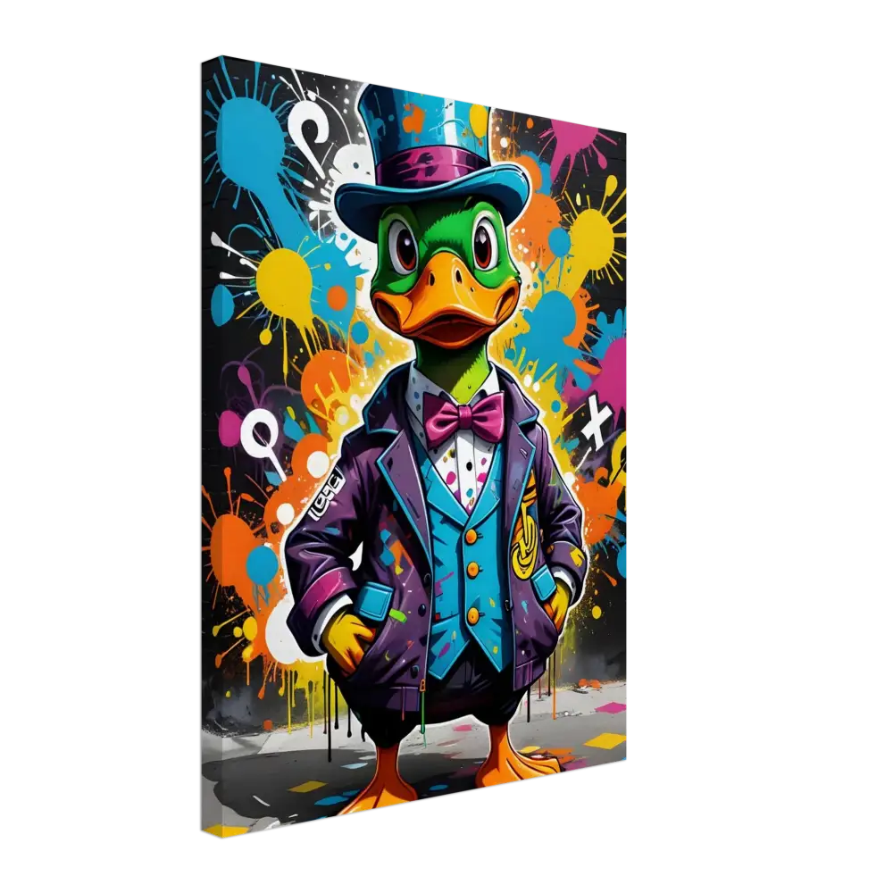 Cartoon Dapper Duck character from Canvas Gangster Duck Swagger PixiOnyx Urban Dreamscape