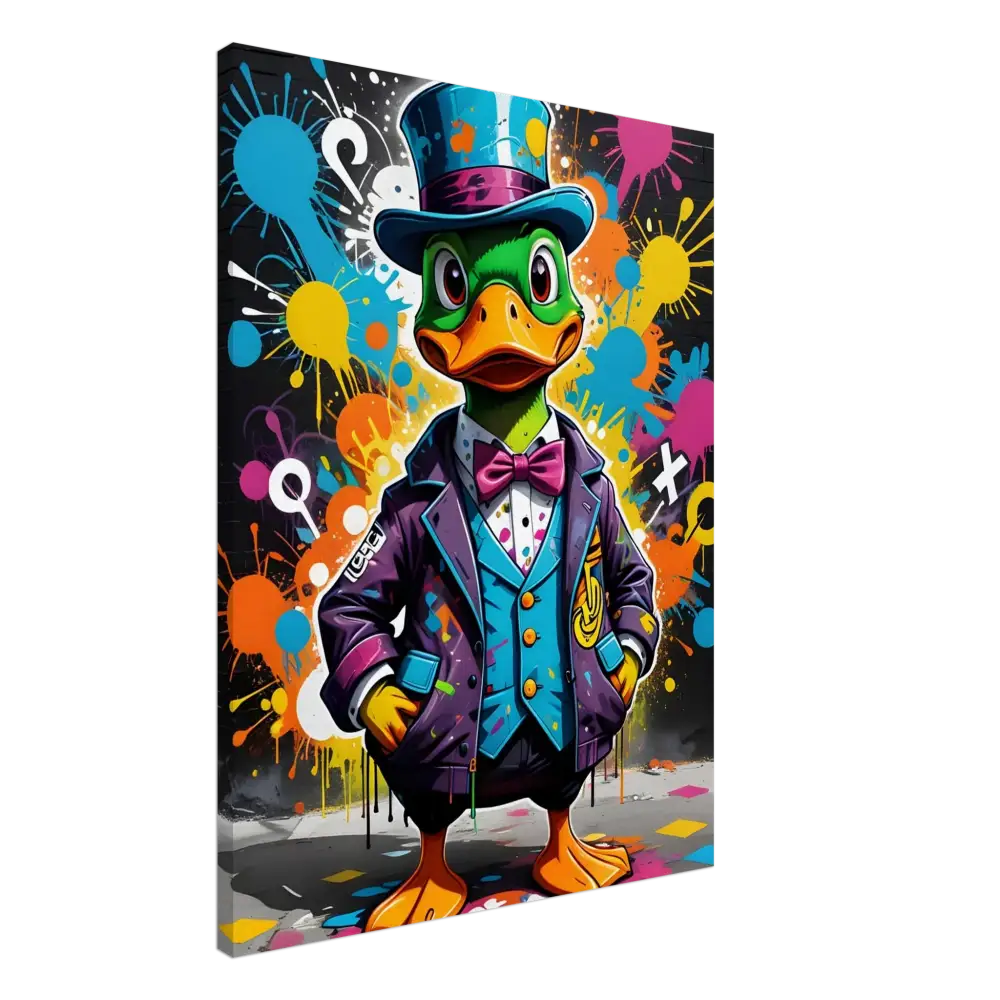 Cartoon duck in formal attire from Canvas Gangster Duck Swagger PixiOnyx Urban Dreamscape