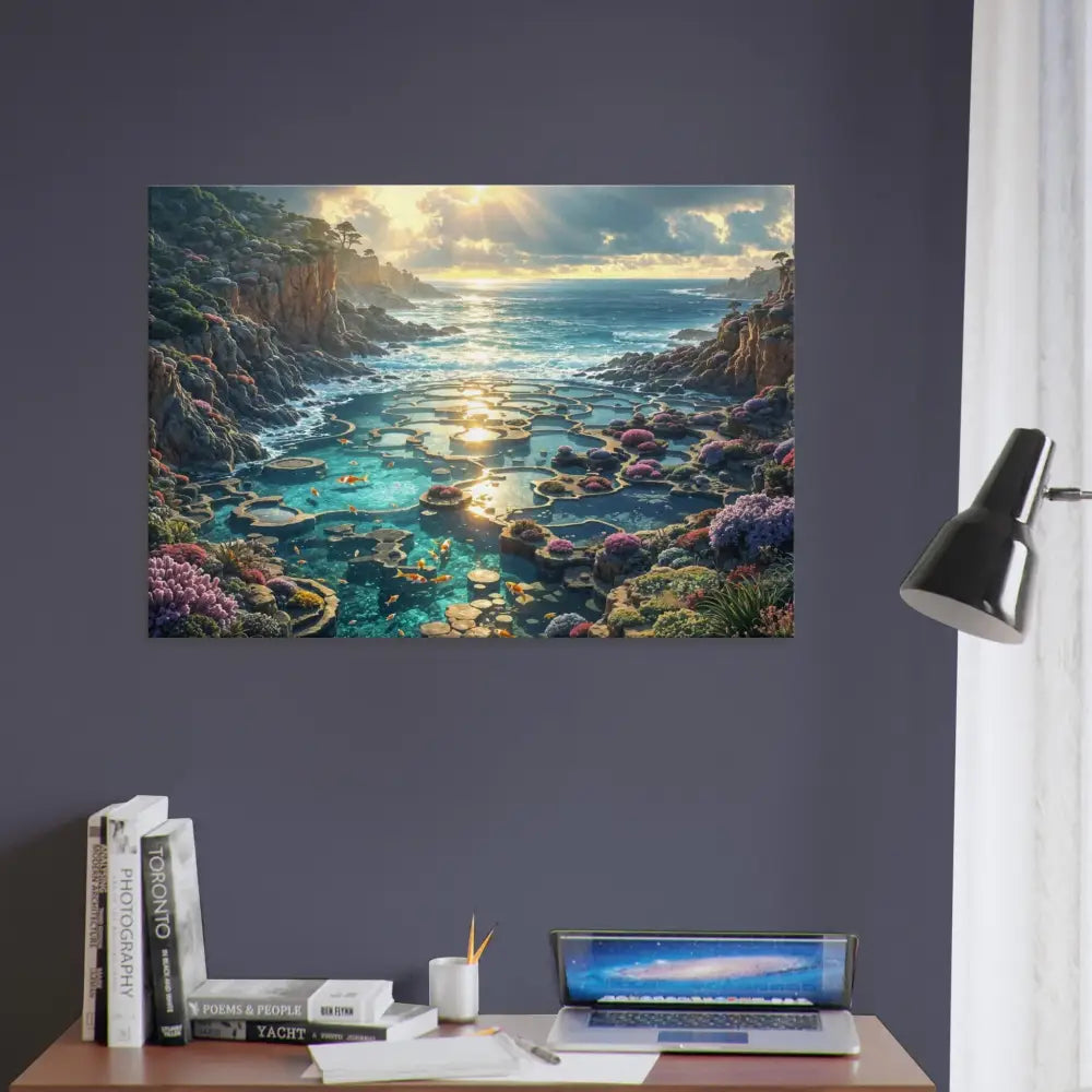 Coastal landscape wall art on Canvas Garden of the Tides PixiOnyx Sculpted Serenity Edition