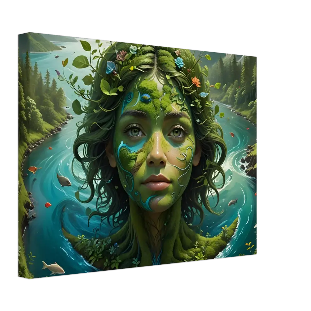 Nature goddess canvas art from PixiOnyx Green Goddess Dreamscape collection