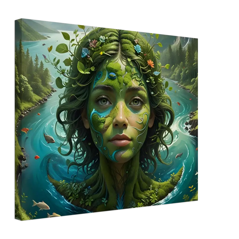 Nature goddess canvas art from PixiOnyx Green Goddess Dreamscape product display