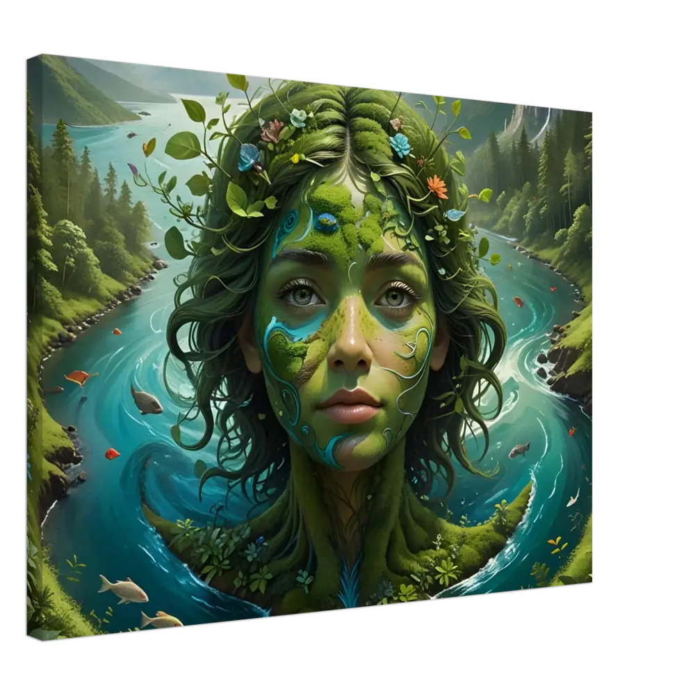 Green Nature Goddess canvas art from PixiOnyx Nature Dreamscape collection