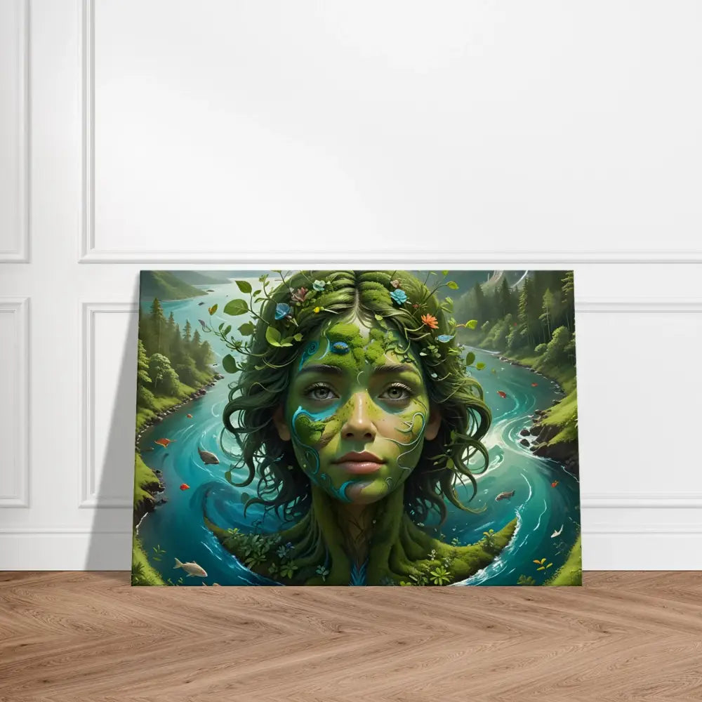 Nature-themed portrait canvas titled Green Goddess from PixiOnyx Nature Dreamscape collection