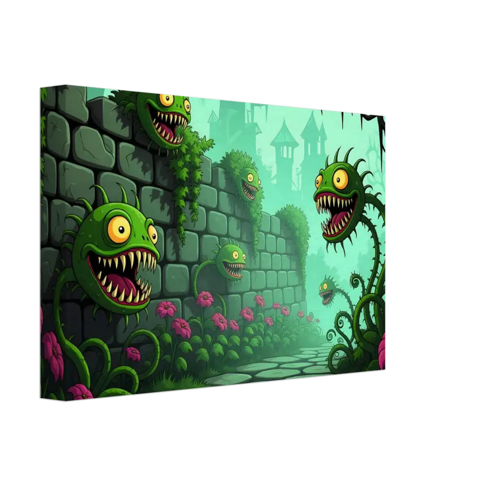 Cartoonish carnivorous plants from Canvas Grinvine Grove PixiOnyx Surreal Fantasy Nature