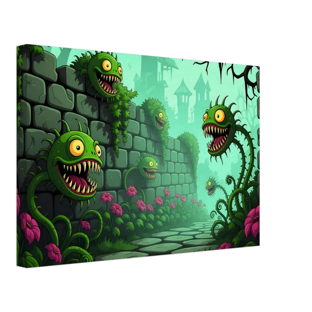 Cartoonish carnivorous plants from Canvas Grinvine Grove PixiOnyx Surreal Fantasy Nature