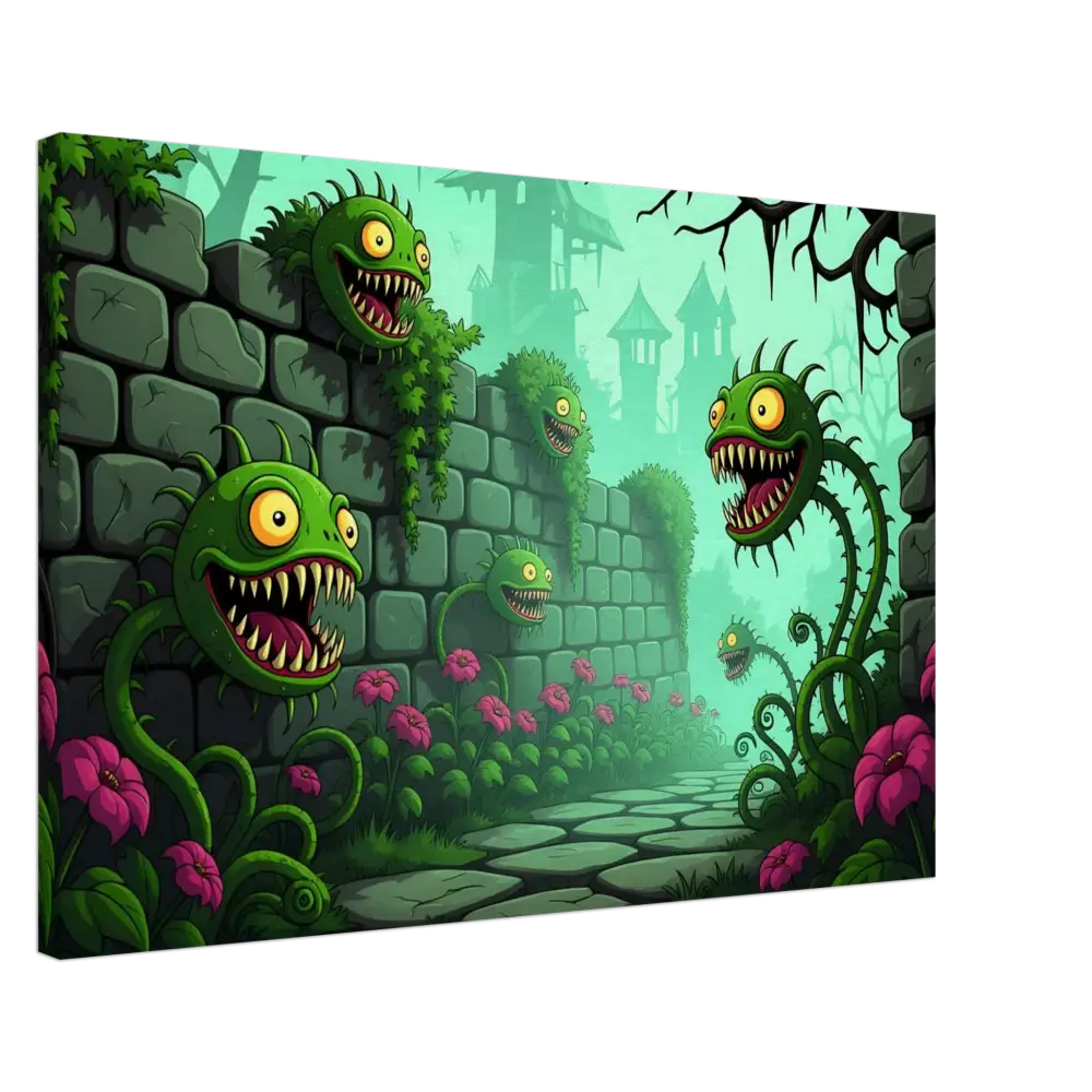 Cartoonish carnivorous plants from Canvas Grinvine Grove PixiOnyx Surreal Fantasy Nature