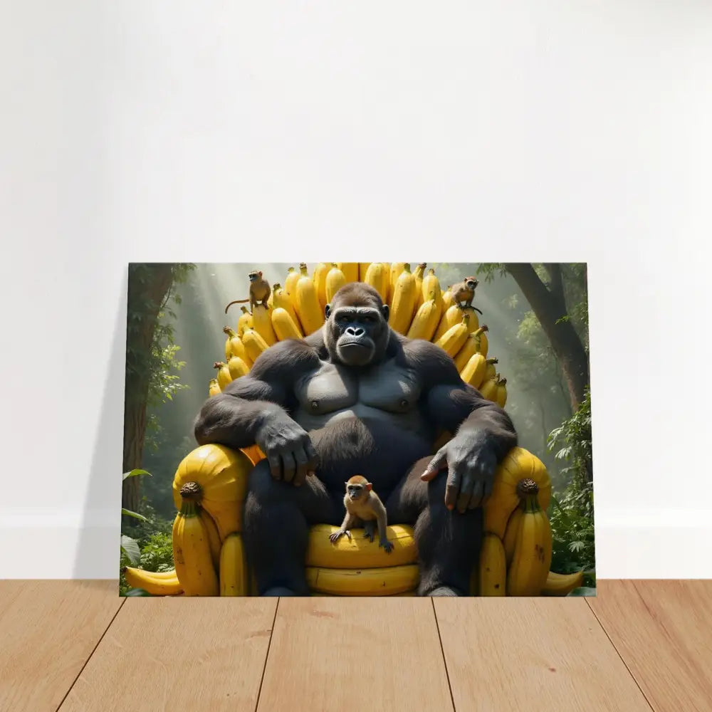 Gorilla sitting on Banana Throne from Canvas King Kong’s Primate Royalty collection