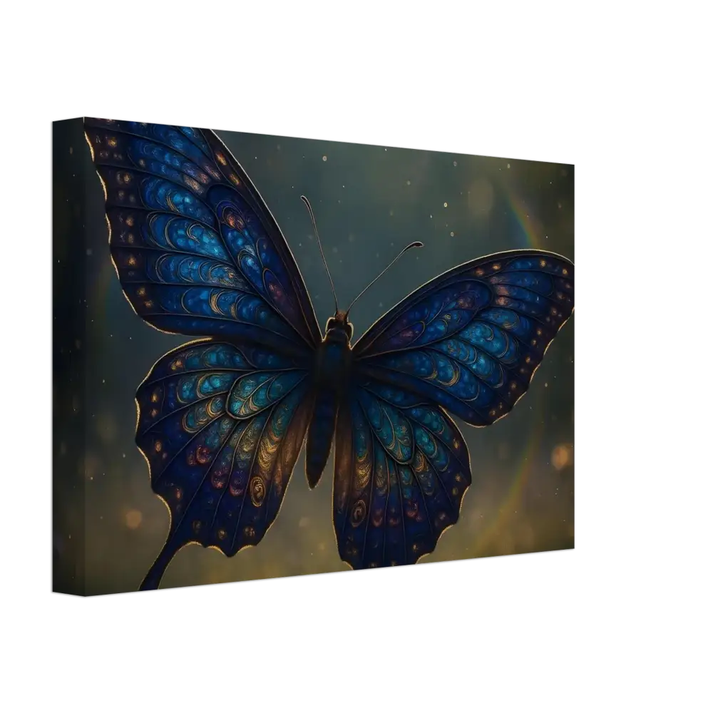 Blue butterfly canvas art on Luminara Ascend PixiOnyx Dreamform Display of Nature