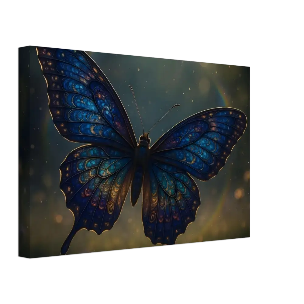 Blue butterfly canvas art displayed on Canvas Luminara Ascend PixiOnyx Dreamform Display