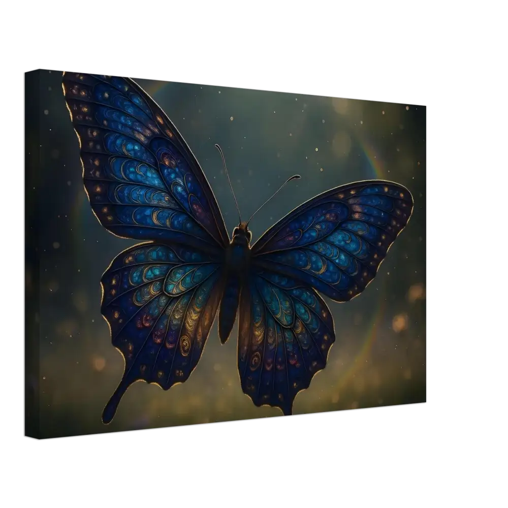 Blue butterfly canvas art from Luminara Ascend by PixiOnyx Dreamform Display of Nature