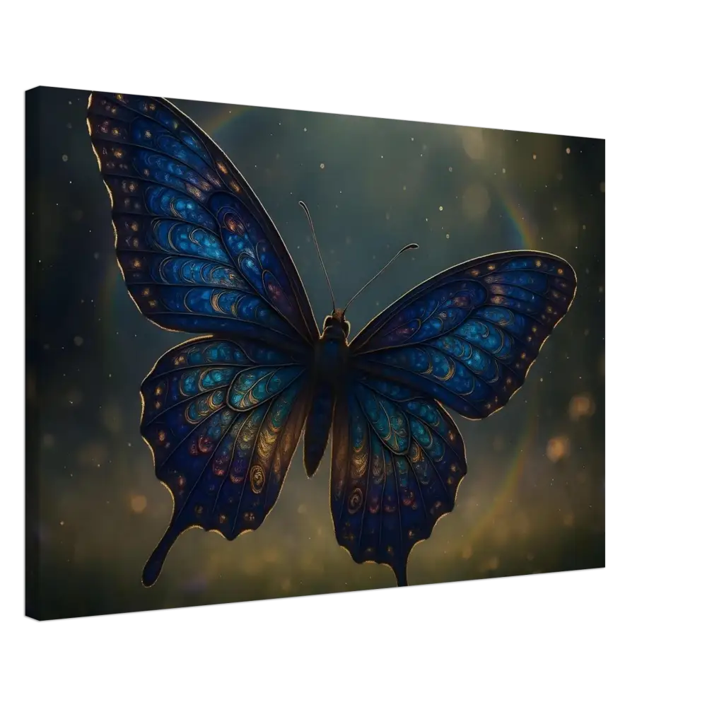 Blue butterfly canvas art from PixiOnyx Dreamform Display of Nature product