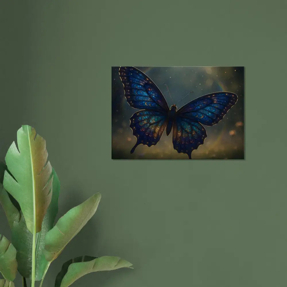 Blue butterfly wall art on Canvas Luminara Ascend PixiOnyx Dreamform display