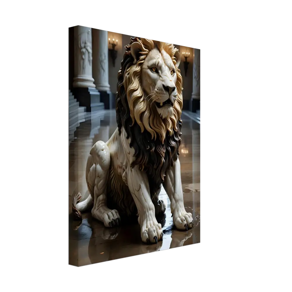 Marble Lion Statue from PixiOnyx Regal Sculpture Series in Canvas Grand Hall