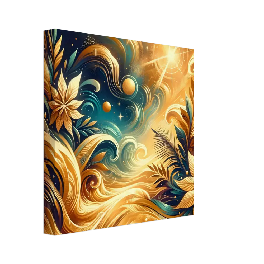 Abstract celestial floral art on CanvasNebula Bloom Cascade from PixiOnyx Cosmic Nature Series