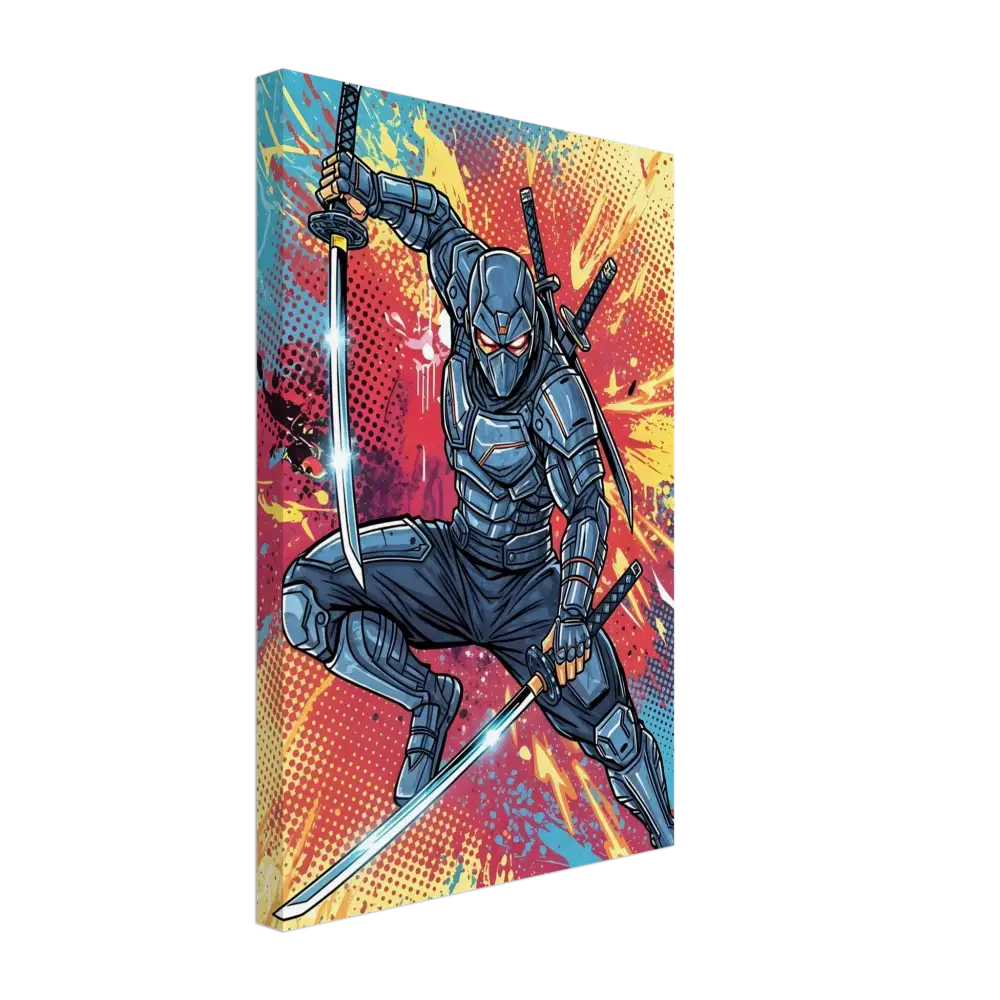 High-impact ninja print featuring ninja slash action in PixiOnyx Pop Samurai series