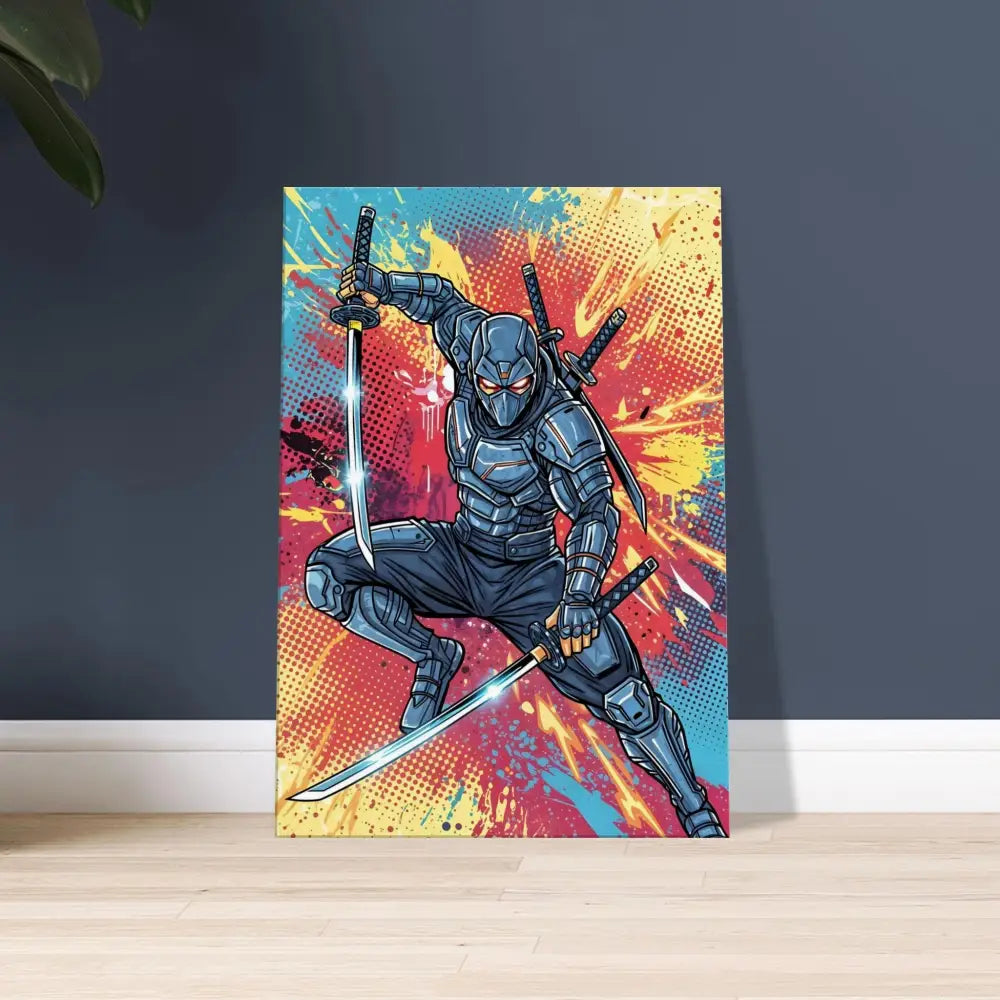 High-impact ninja print with vibrant background from PixiOnyx Pop Samurai series