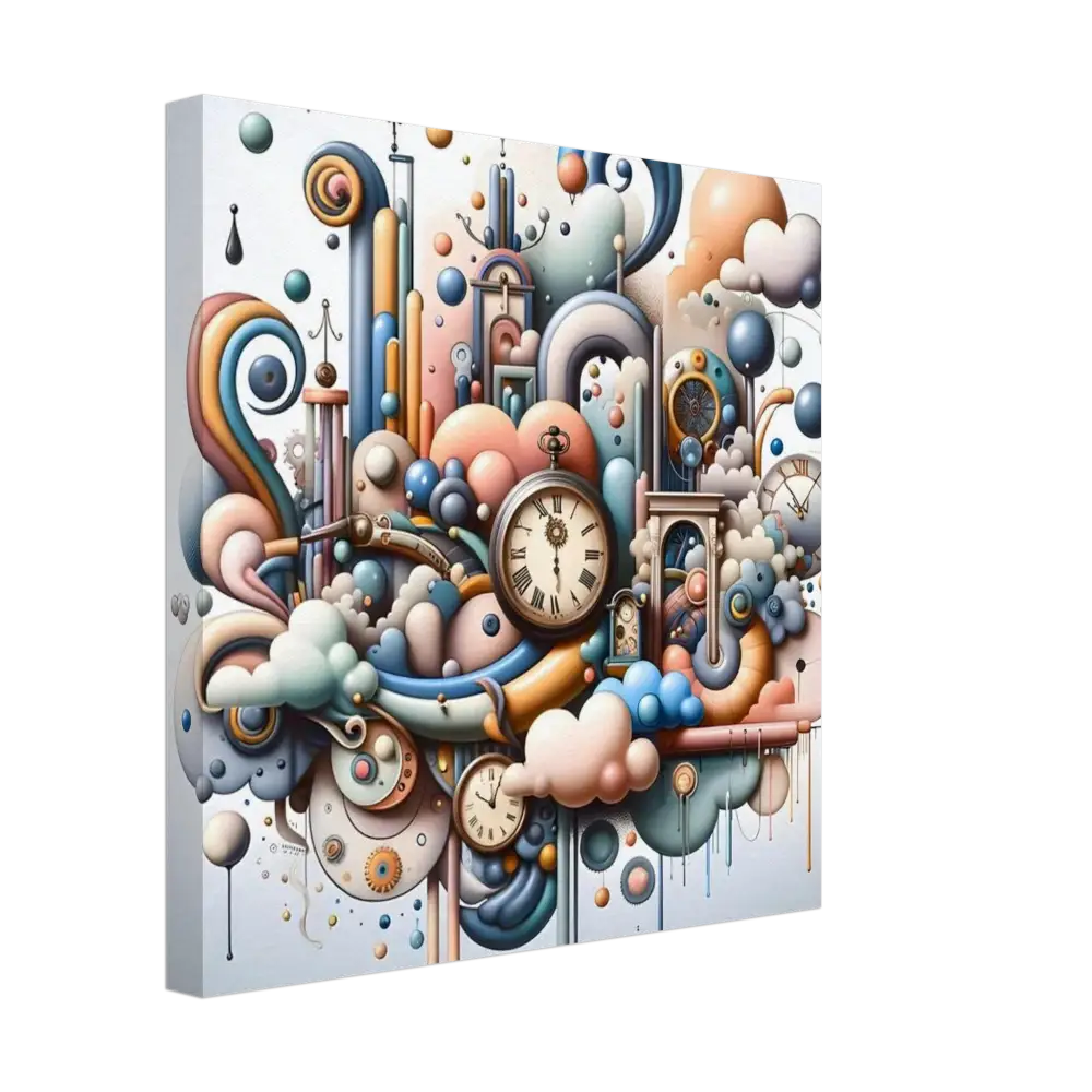 Whimsical clockwork fantasy art on Canvas Pastel Mechanica Dadaist Bloom by PixiOnyx