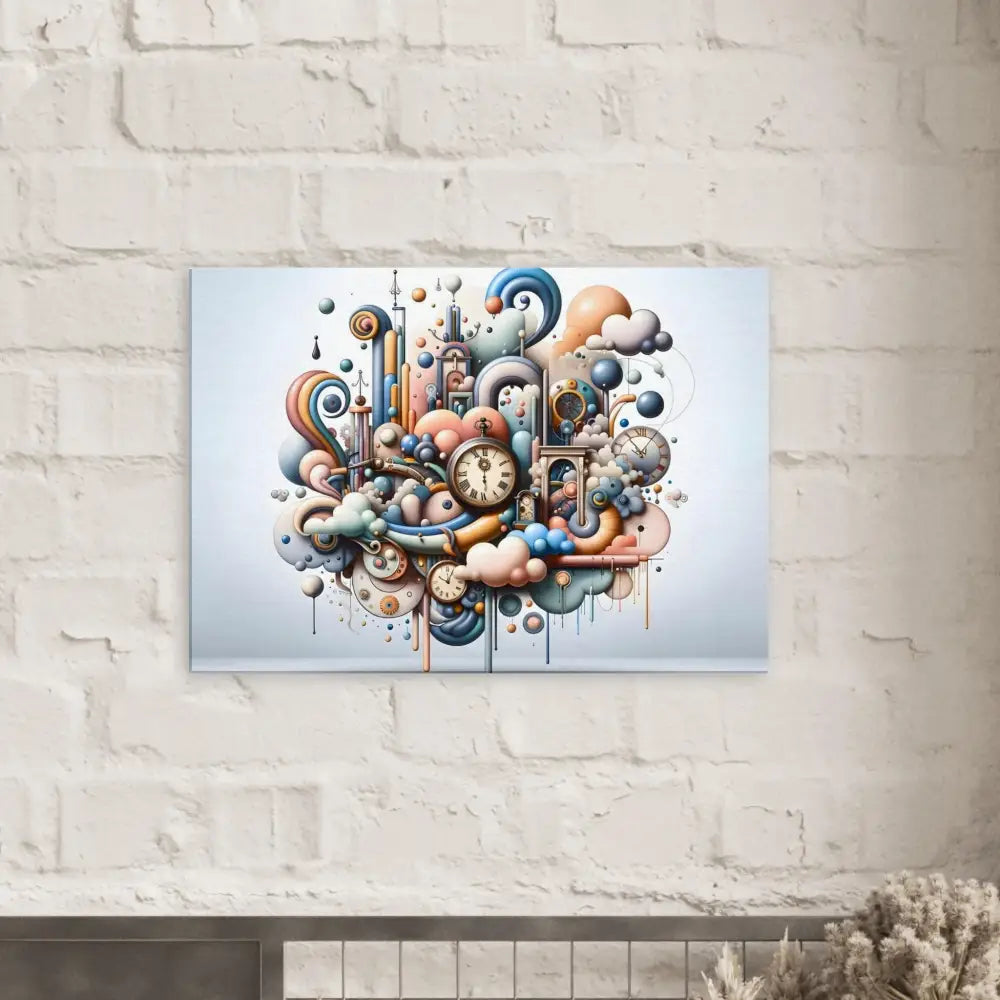 Colorful whimsical clockwork art from Canvas Pastel Mechanica PixiOnyx Textured Surreal Dream