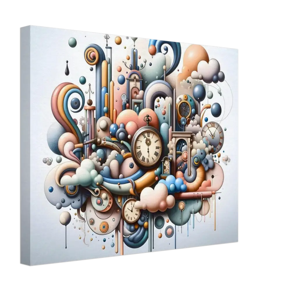Whimsical clockwork fantasy art from Canvas – Pastel Mechanica: A Dadaist Bloom by PixiOnyx