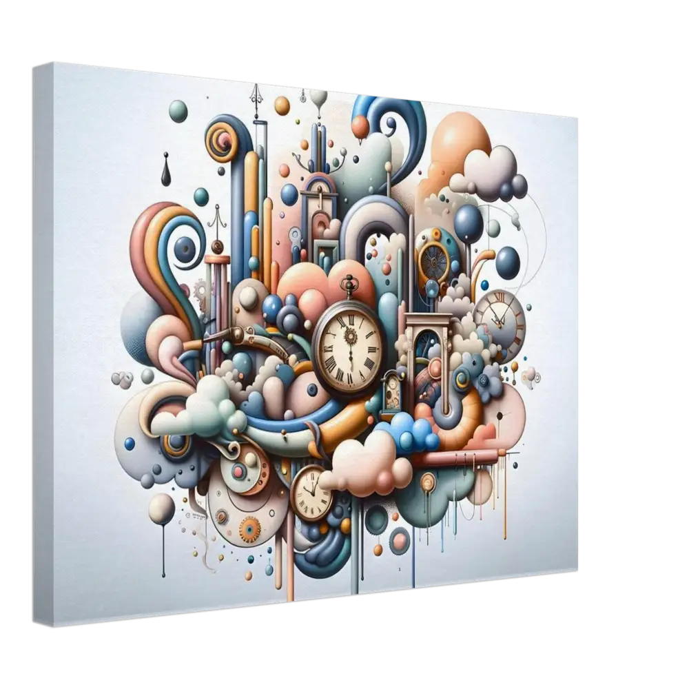 Whimsical clockwork fantasy art on Canvas Pastel Mechanica Dadaist Bloom PixiOnyx