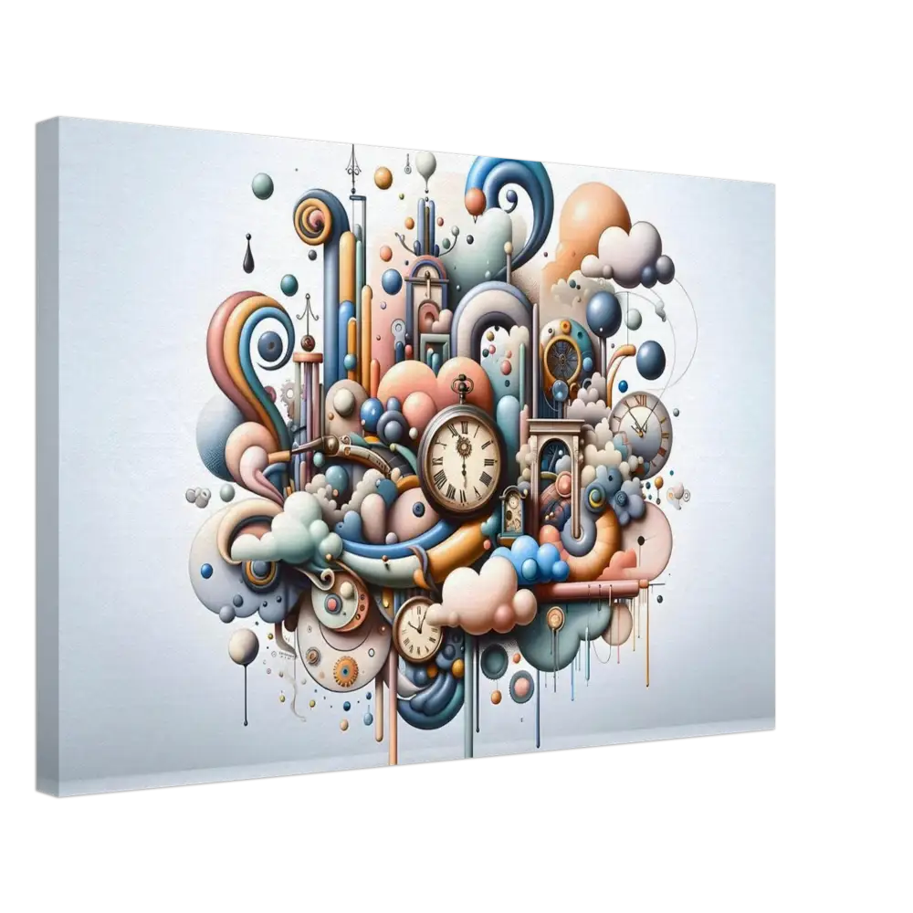 Whimsical clockwork fantasy art on Canvas Pastel Mechanica Dadaist Bloom PixiOnyx