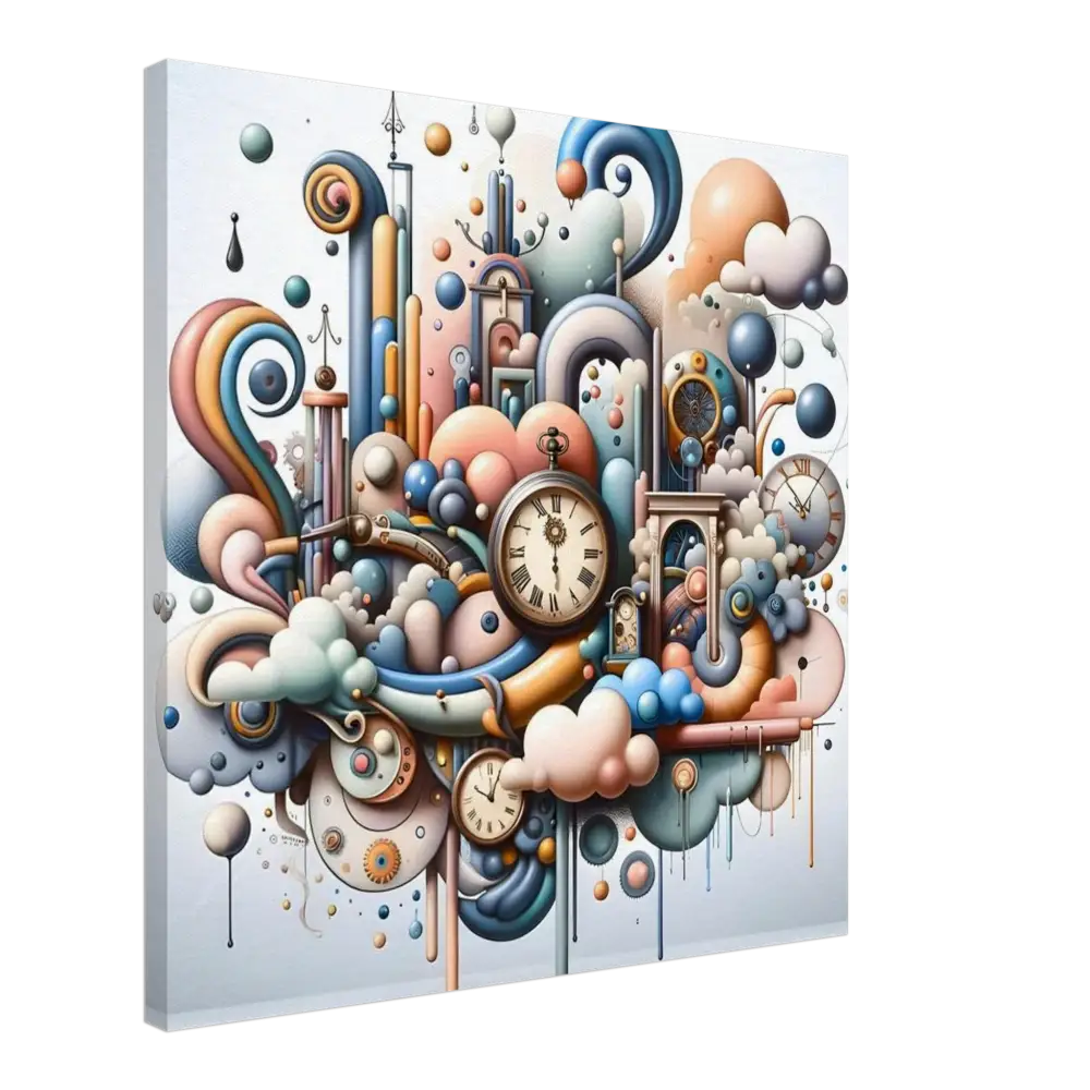 Colorful whimsical clockwork fantasy art on Canvas – Pastel Mechanica by PixiOnyx