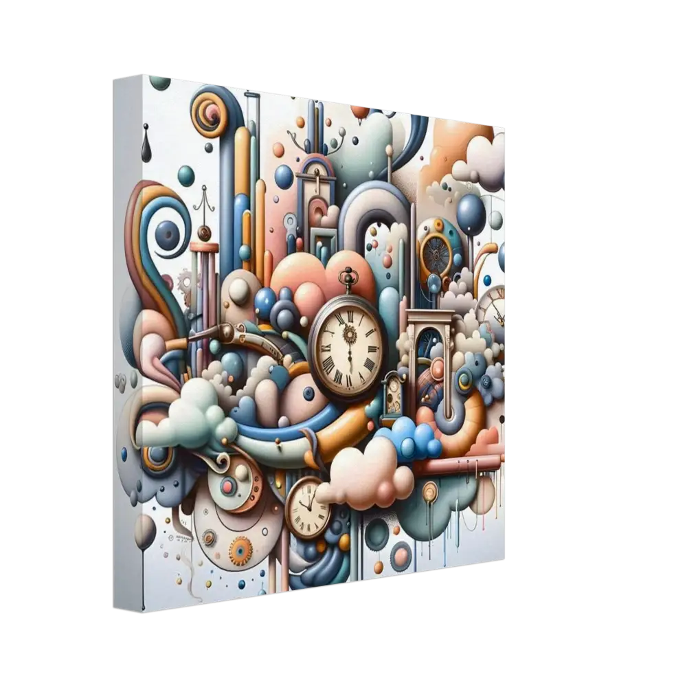 Whimsical clockwork fantasy art on Canvas Pastel Mechanica Dadaist Bloom by PixiOnyx