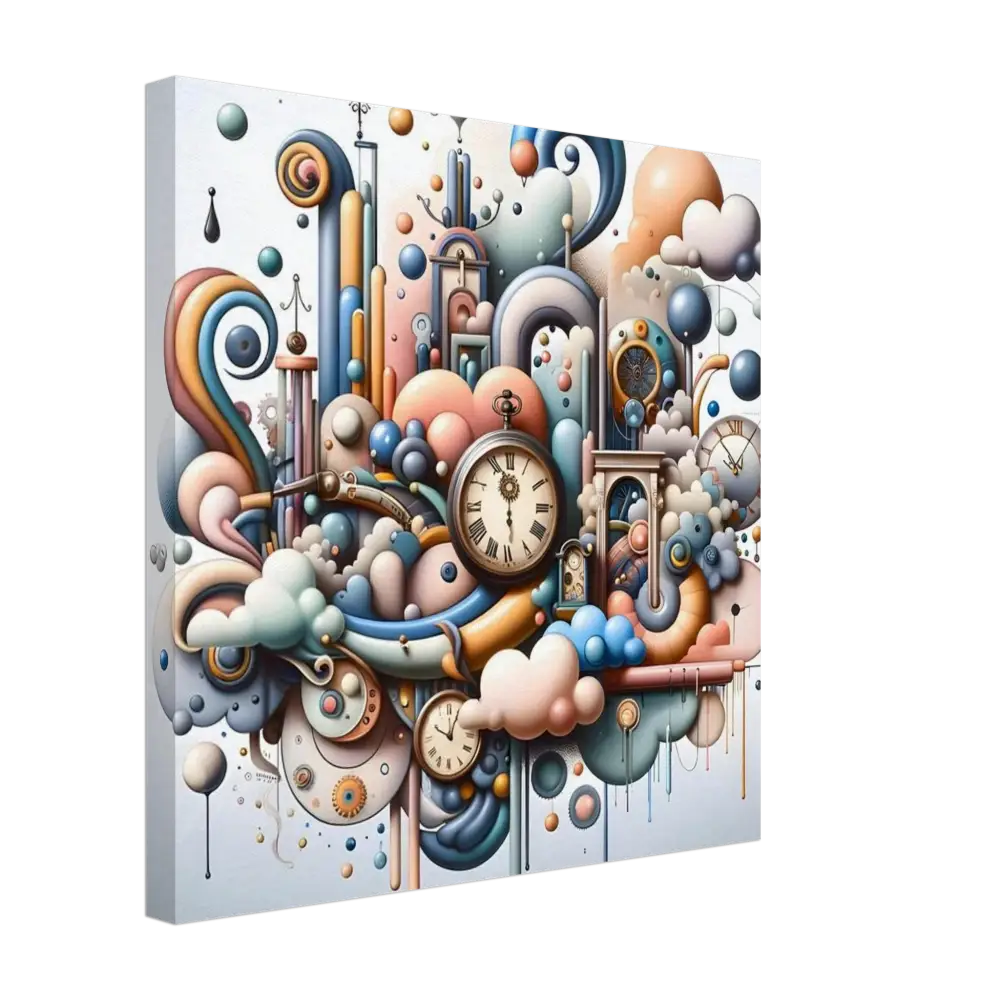 Whimsical clockwork fantasy art on Canvas – Pastel Mechanica surreal textured print
