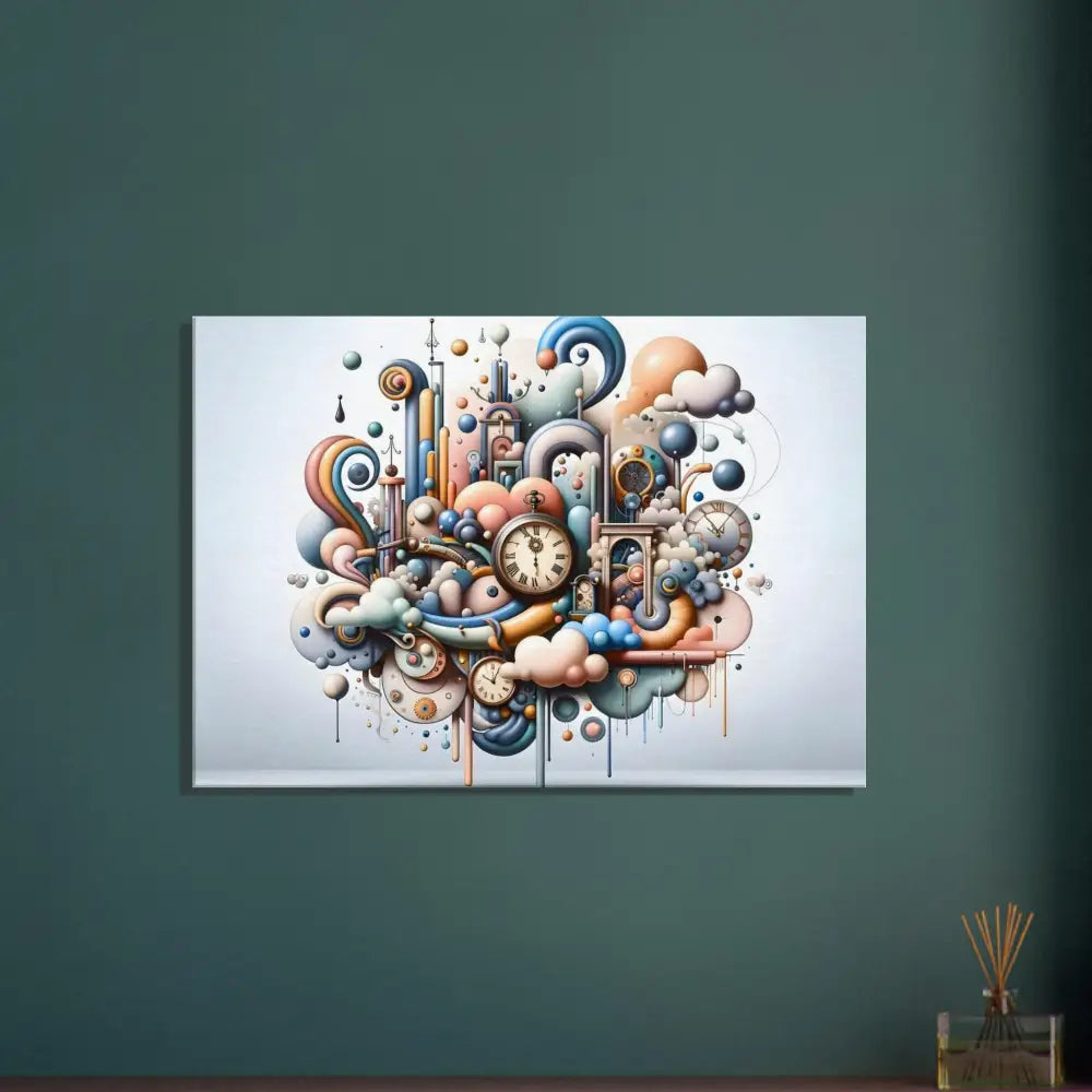 Colorful whimsical clockwork fantasy art on PixiOnyx Canvas – Pastel Mechanica