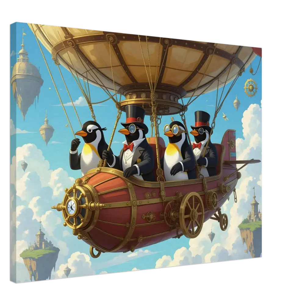 Steampunk Penguin Airship from Canvas Penguin Zeppelin Society by PixiOnyx