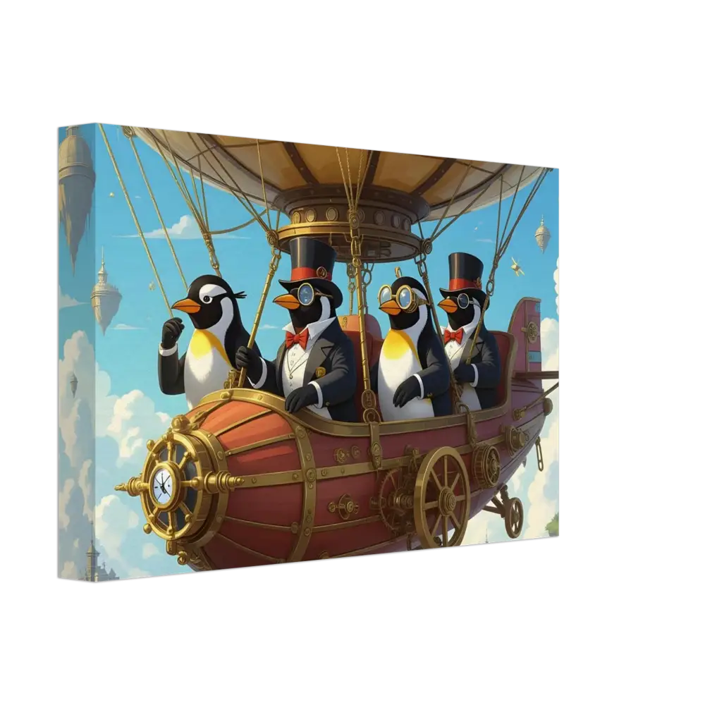 Steampunk Penguin Airship Canvas Artwork for PixiOnyx Skybound Classic Collection