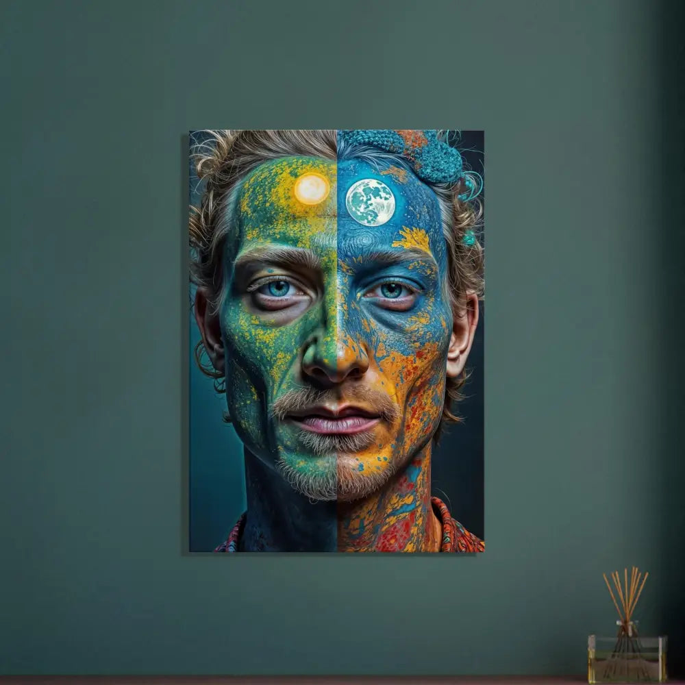 Colorful portrait canvas print showcasing wild animal faces with psychedelic art style