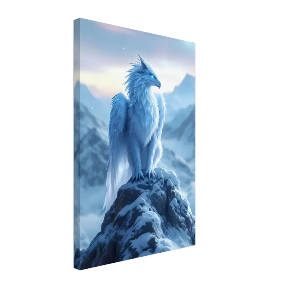 Fantasy griffin canvas print artwork for Frostpeak Gryphon PixiOnyx Fantasy Canvas
