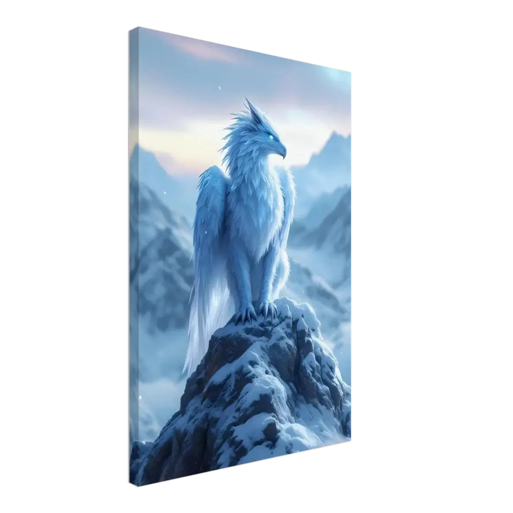 Fantasy griffin canvas art print for Frostpeak Gryphon Canvas by PixiOnyx Fantasy