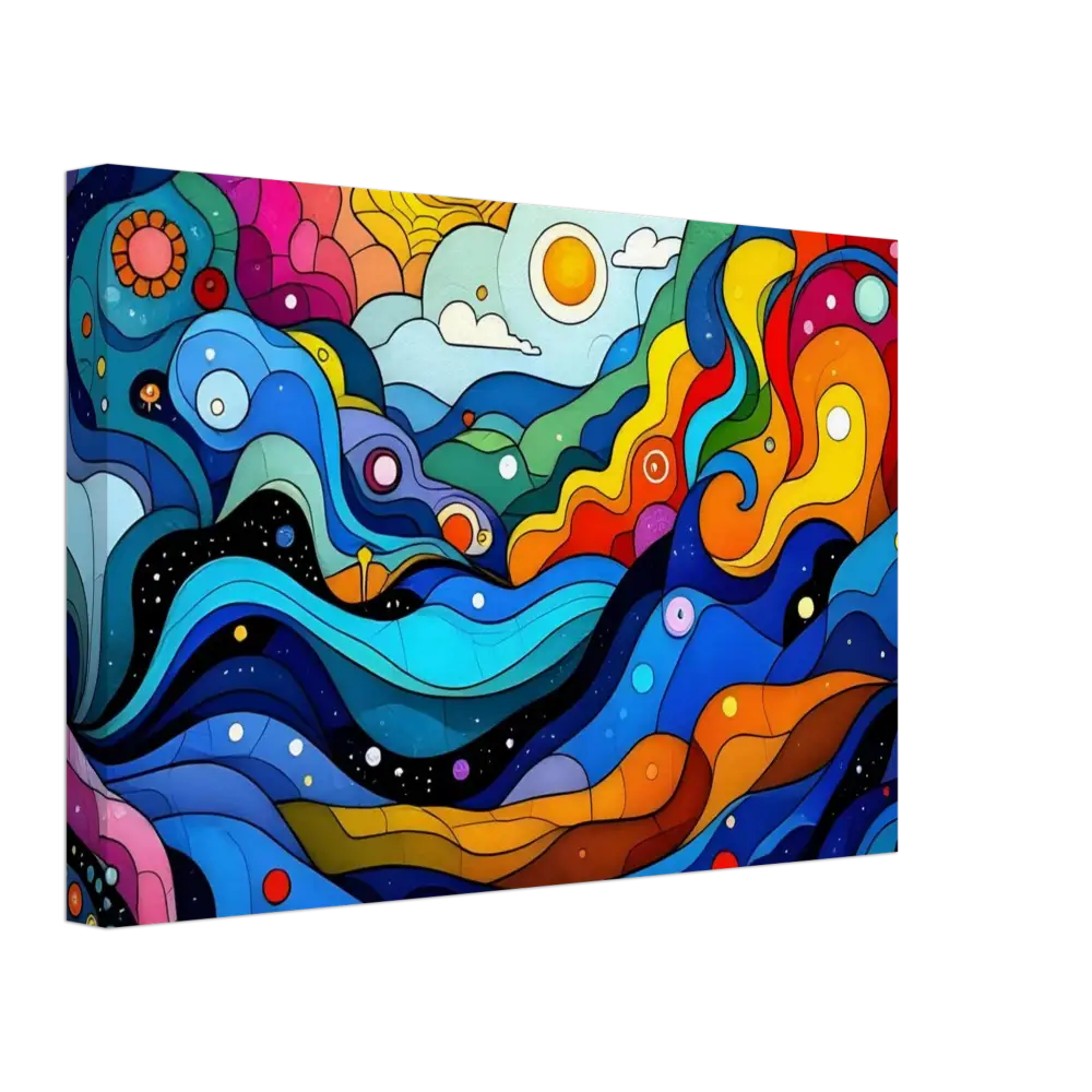 Colorful abstract landscape painting on Canvas Print Layered Spectrum wall art