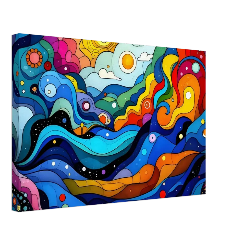 Colorful abstract landscape painting on Canvas Print Layered Spectrum Wall Art