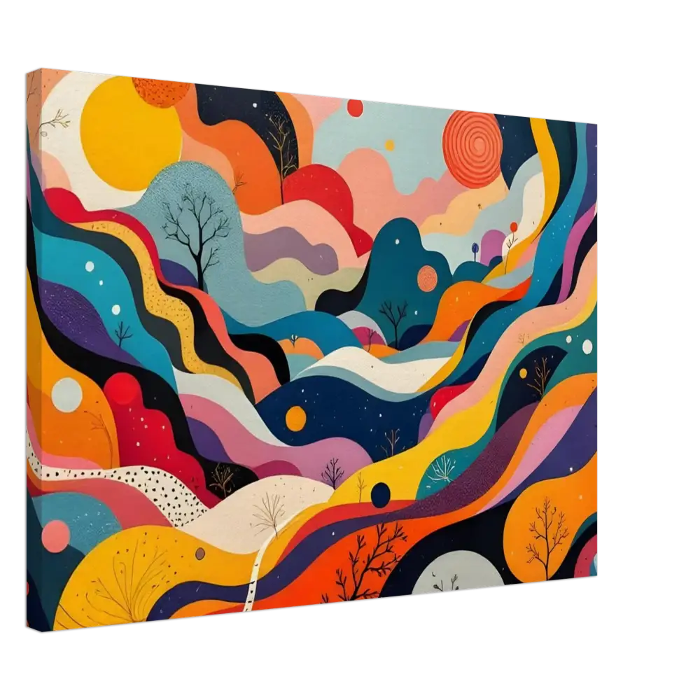 Colorful abstract landscape painting from Canvas Psychedelic Landscape Flowstate by PixiOnyx