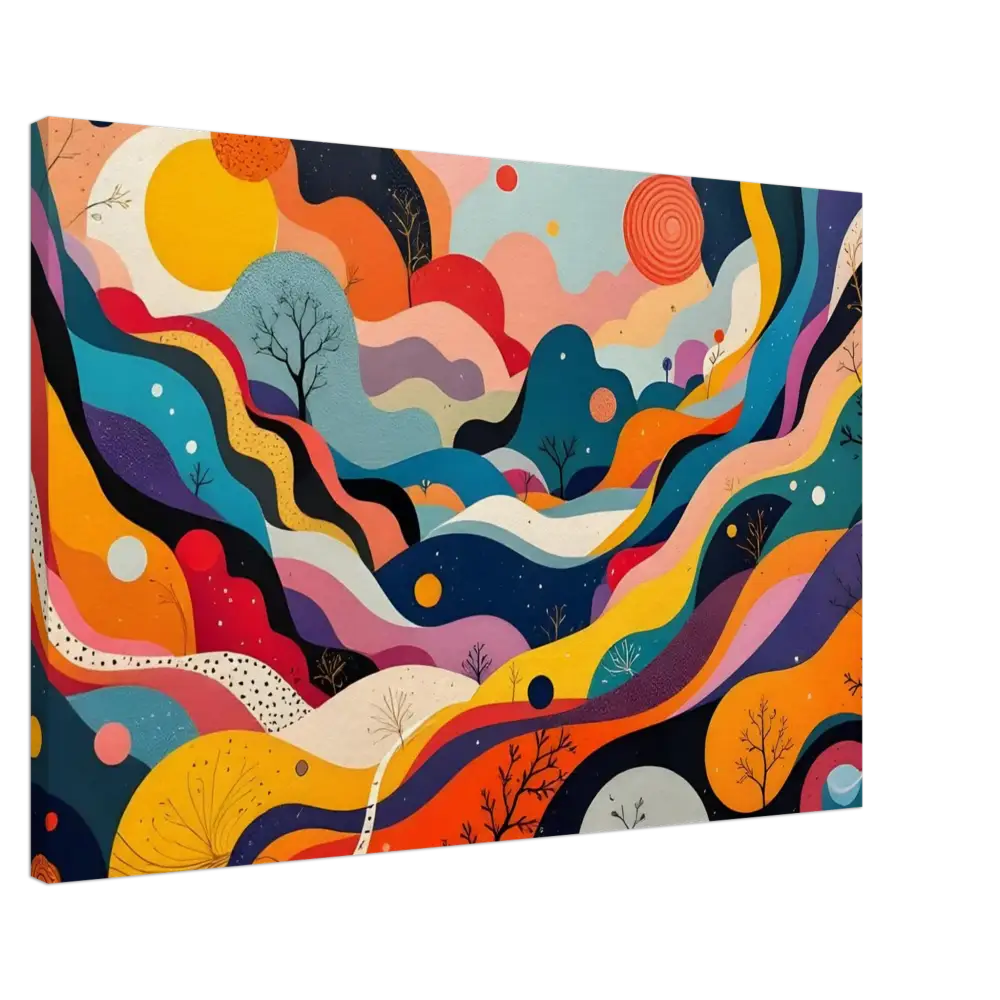Colorful abstract landscape painting from Canvas Psychedelic Landscape Flowstate by PixiOnyx