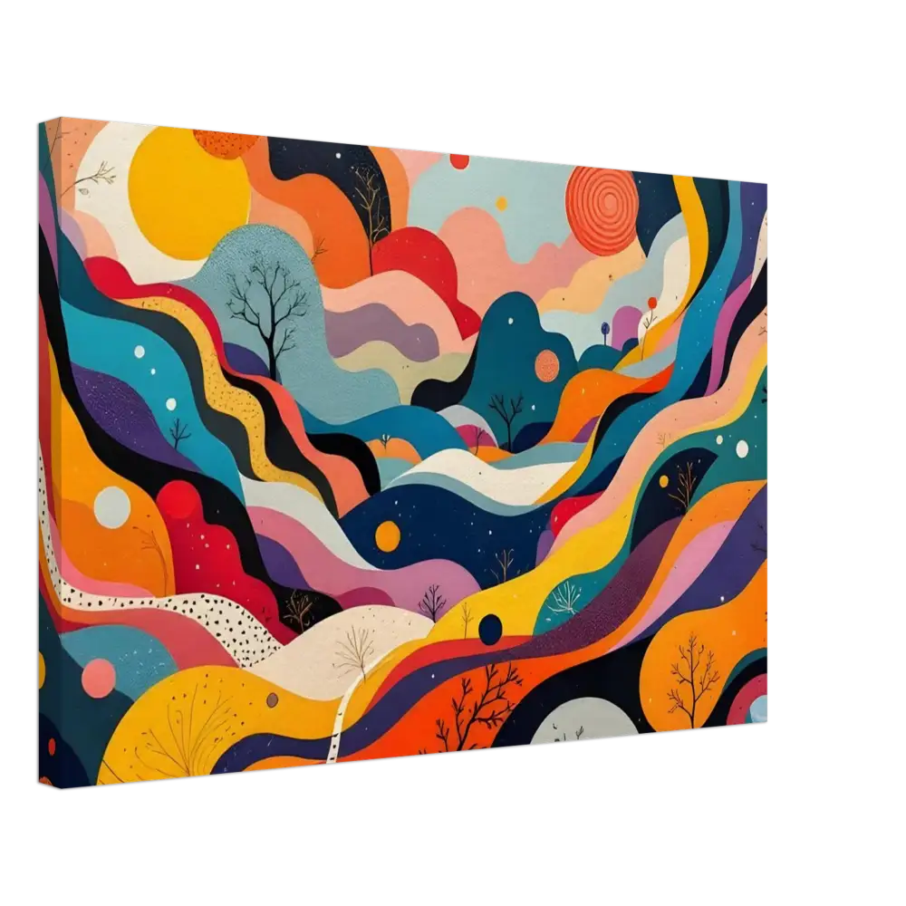 Colorful abstract landscape painting from PixiOnyx Dreamlike Abstract Decor Series