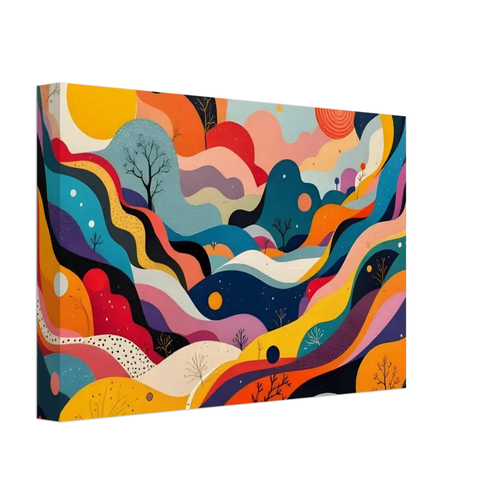 Abstract colorful landscape painting for Canvas Psychedelic Landscape Flowstate by PixiOnyx