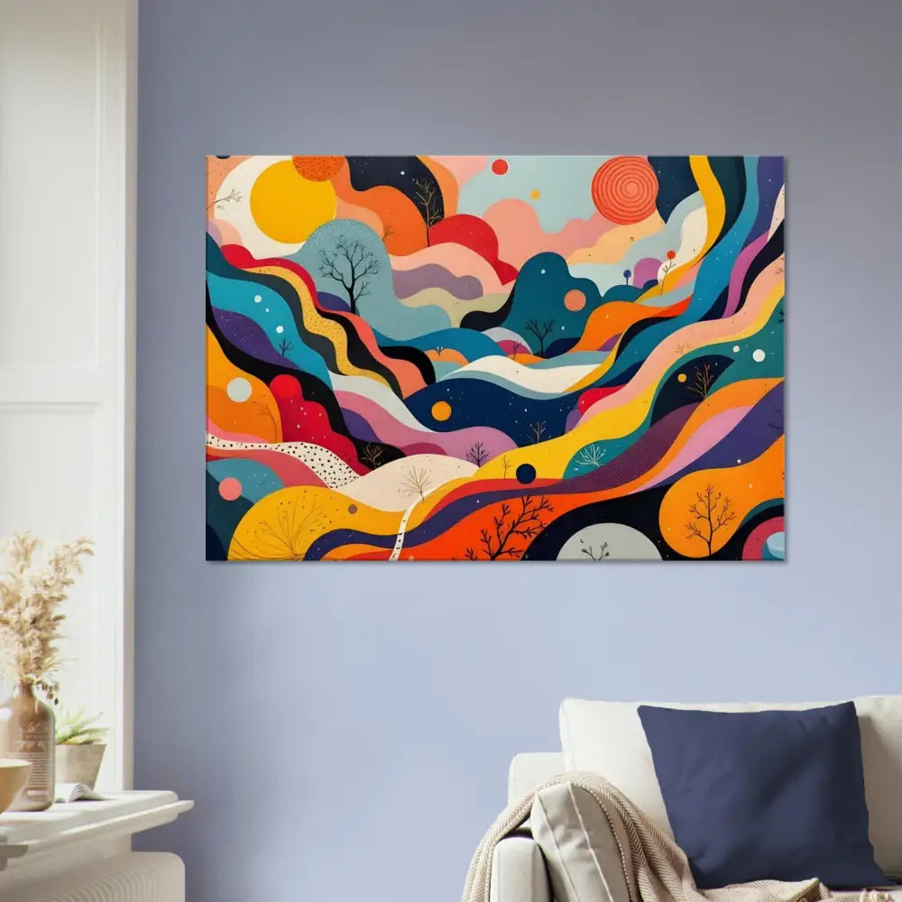 Colorful abstract landscape painting from PixiOnyx Psychedelic Landscape Flowstate series